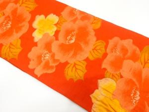 花模様織り出し　紬　名古屋帯